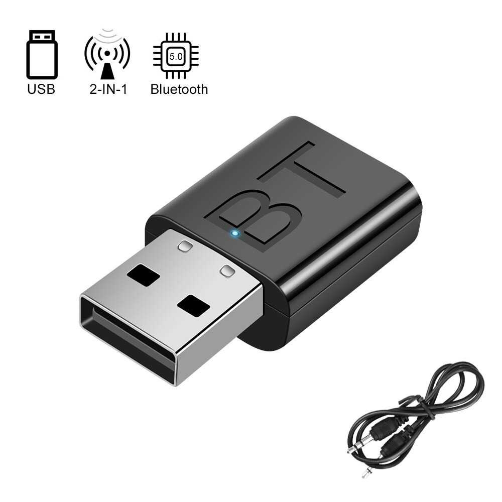 ( 100% BARANG ORI ) JCKEL USB Audio Bluetooth Dongle 5.0 2in1 Transmitter Receiver AUX - JC521