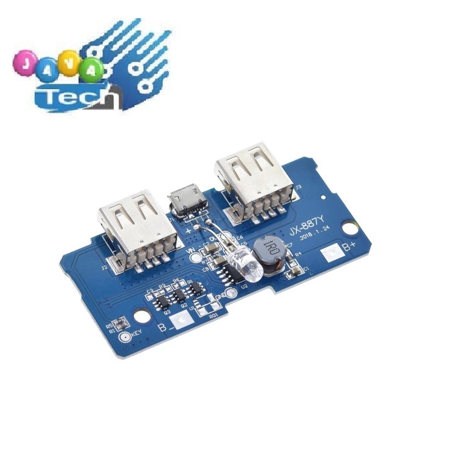 Modul Powerbank Dual USB Output 5V 2A 4 Led Indicator