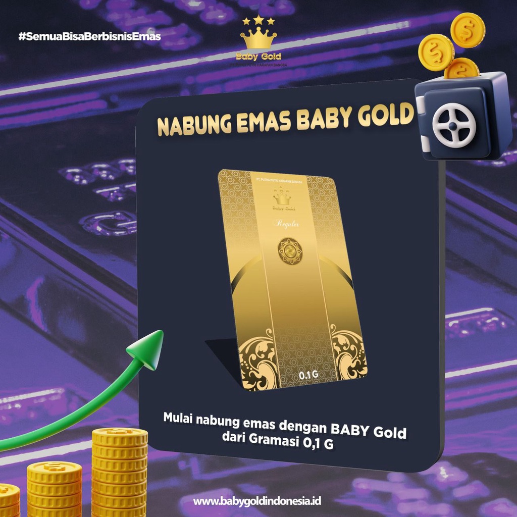 Emas BabyGold  0.001gr gram Logam Mulia Asli Emas Murni Mini Gold (Kemasan Laminasi) emas kecil