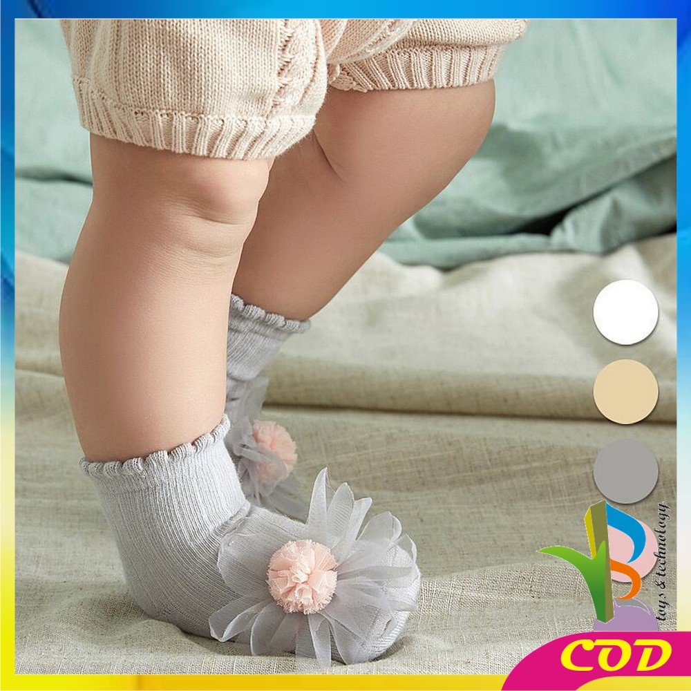 RB-P218 Kaos Kaki Anak Bayi Perempuan Antislip Motif Bunga / Kaus Kaki Baby Motif Timbul Socks Anti Slip