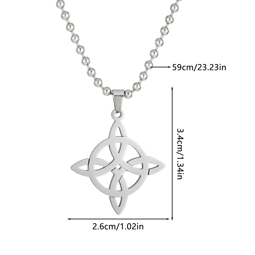 Kalung Geometri Simpul Seltik Penyihir Stainless Steel Witchcraft Pria Wanita Wicca Kalung Perhiasan Penyihir
