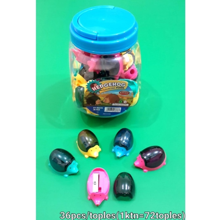 

Rautan / Peruncing Pensil / Sharpener Toples Landak Kayagi KY-R0378 Isi 36 pcs