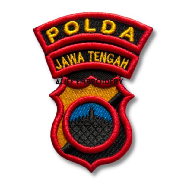 Jual Logo Bordiran Polda Jateng Banten Metro Jaya Jabar Timbul