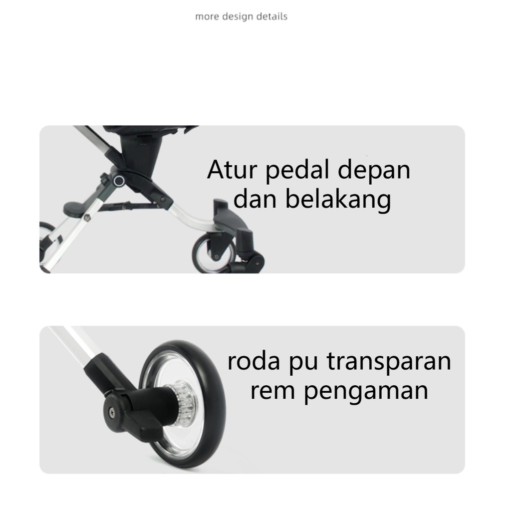 Stroller Baby 2 Way Lightweight Foldable / Kereta Dorong Bayi cabin size