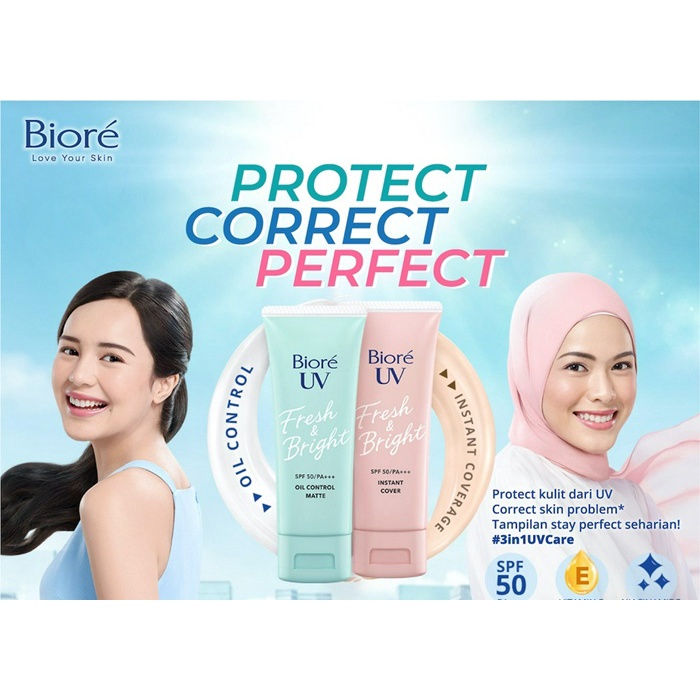 Biore uv fresh &amp; bright spf 50pa+++ 30gr