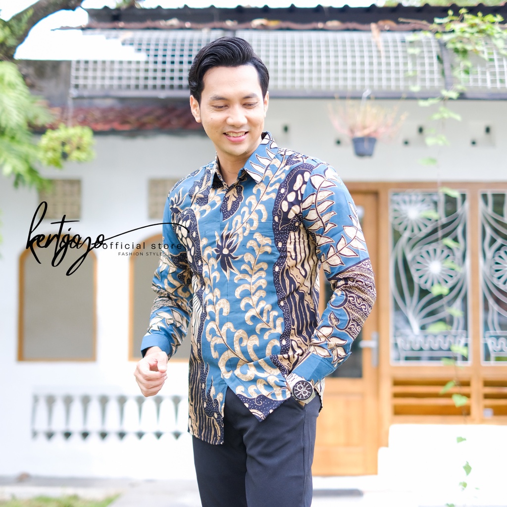 Baju Batik Pria Lengan Panjang Slimfit Modern premium kemeja batik pria lengan panjang katon primisima batik kertojoyo KJ035 kemeja batik pria lengan panjang full furing batik alisan pria Kemeja batik slimfit pria premium PRABUSENO LASKALA AKSA ADINATA