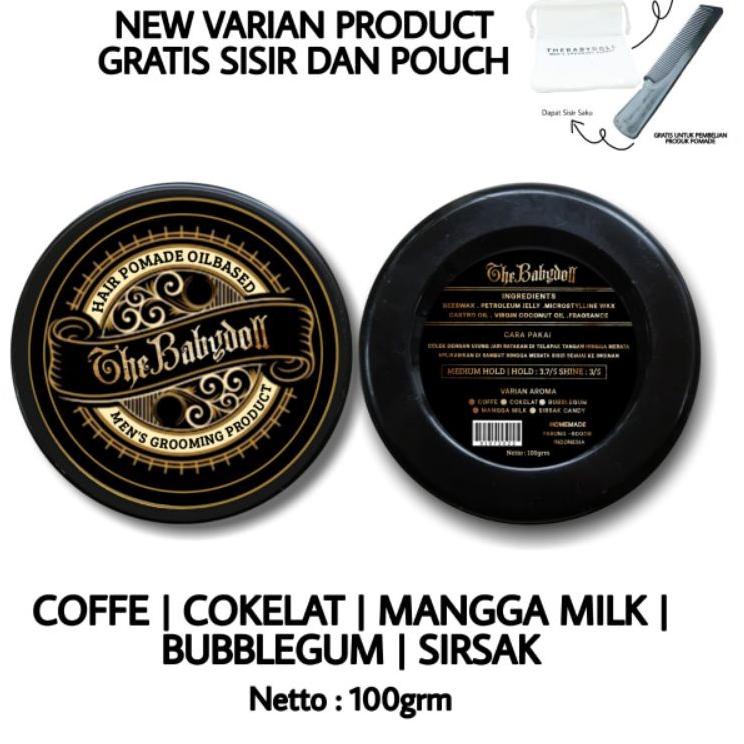 Belanja Hore--Pomade Oilbased Medium hold thebabydoll 100grm grosir murah
