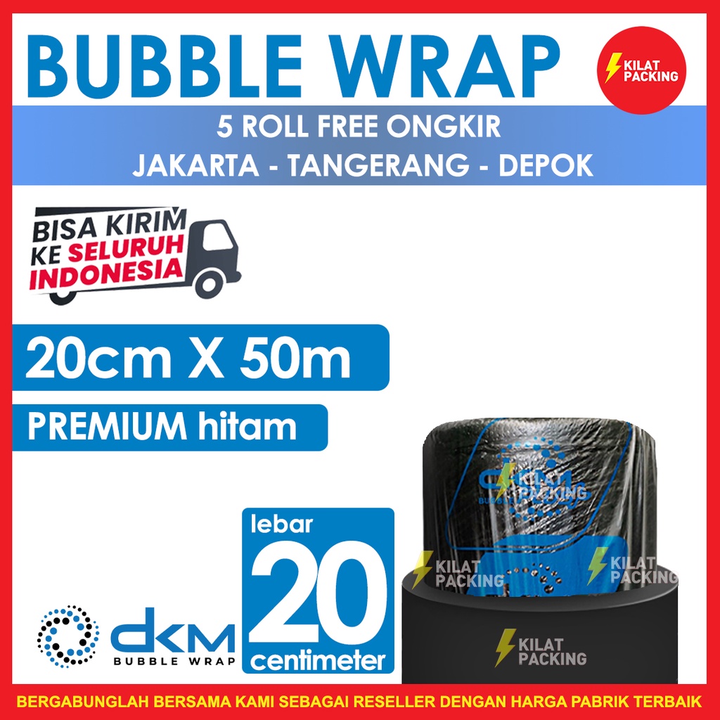 

Bubble Wrap Hitam 20CM X 50M Tebal Plastik Bubblewrap Roll
