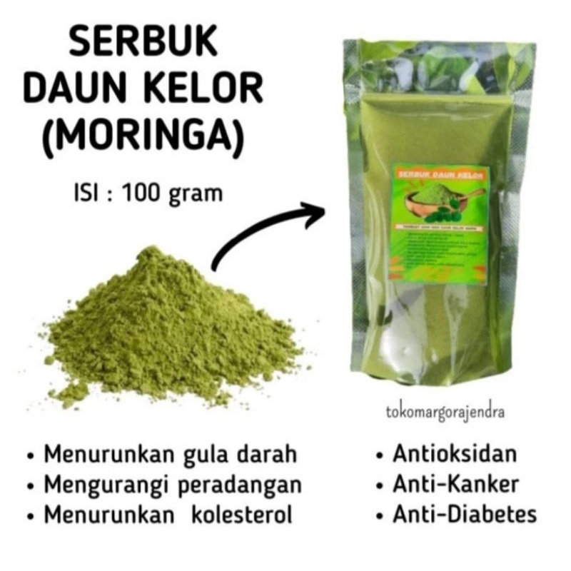 

BUBUK SERBUK DAUN KELOR MORINGA 100 GRAM ORIGINAL UTK KESEHATAN MASKER MINUMAN