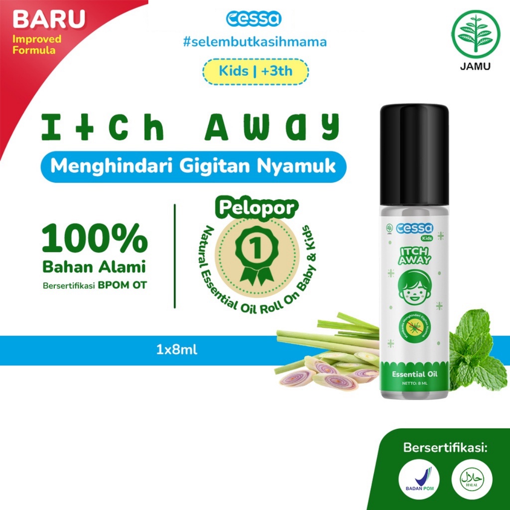 Cessa Kids ITCH Away Essential Oil 8ML Menjaga Anak Dari Gigitan Nyamuk