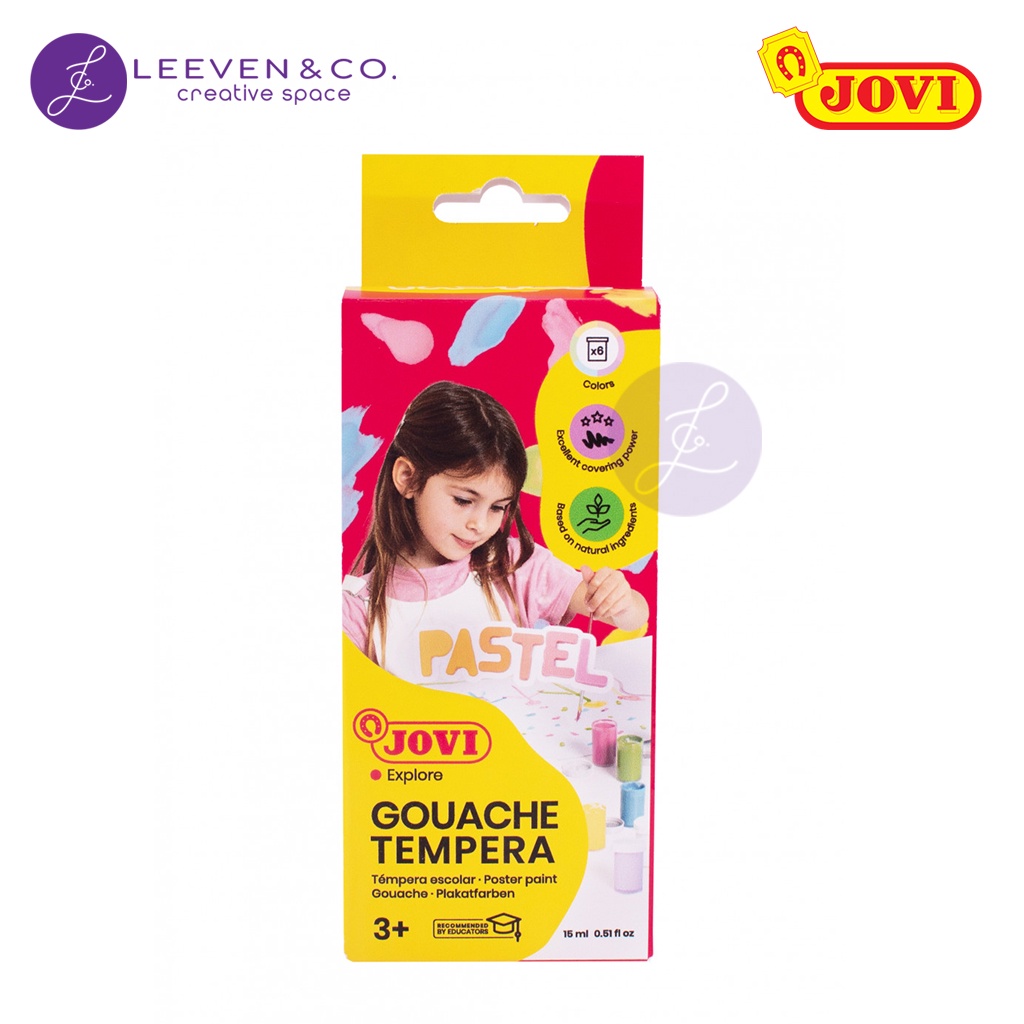 

JOVI POSTER PAINT / GOUACHE TEMPERA BOX 6JARS 15ML PASTEL