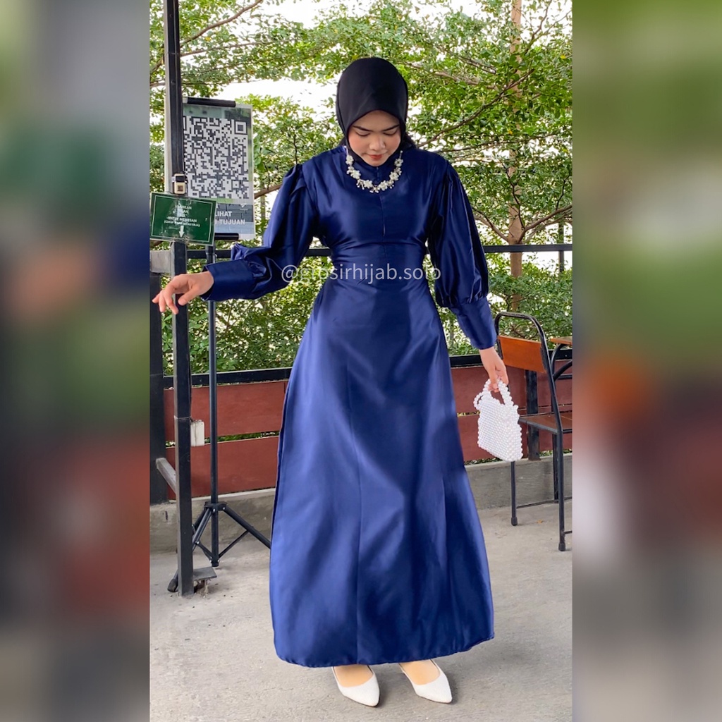 (AMD) GAMIS JEJE ATASAN WANITA TALI SERUT DRESS SATIN SILK