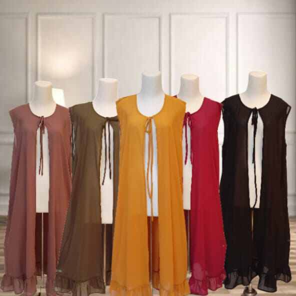 Long outer wanita korean style hijab Tangan Lekbong/Outer/cardigan polos/longouter2024