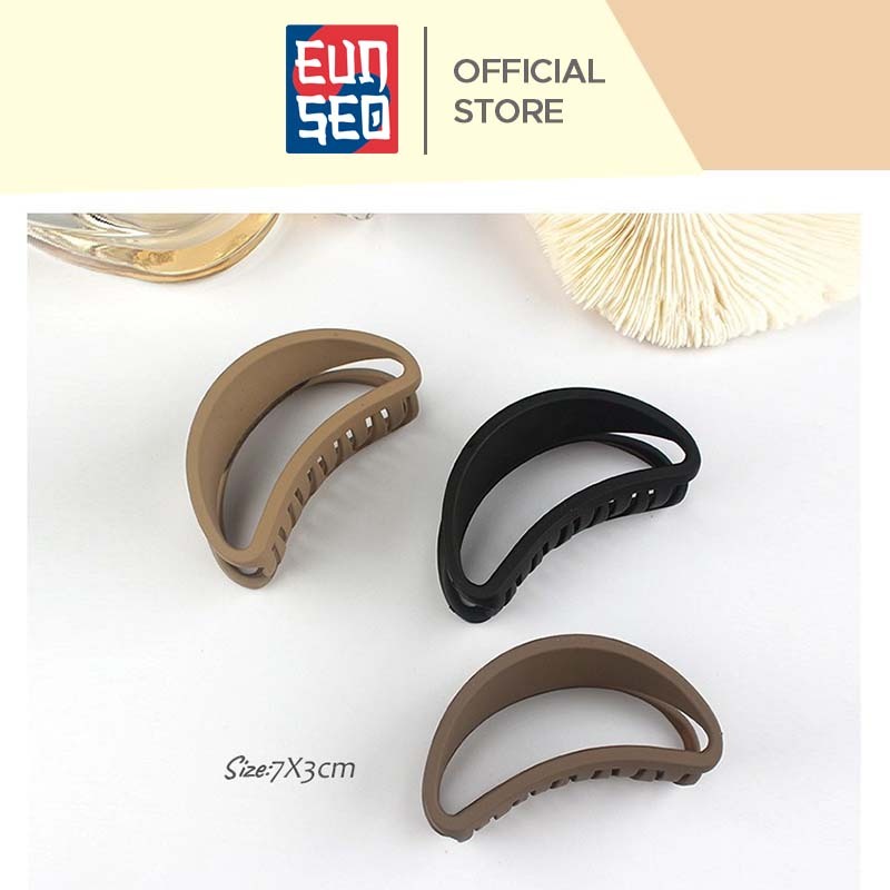 EUNSEO Jepit Rambut Matte Sabit 7cm Semi Circle Matte Hair Claw Clips Fashion Korea