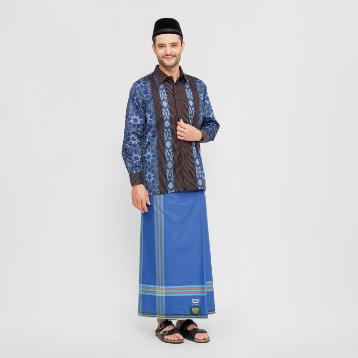 Sarung BHS Cosmo Monochrome Biru Orange