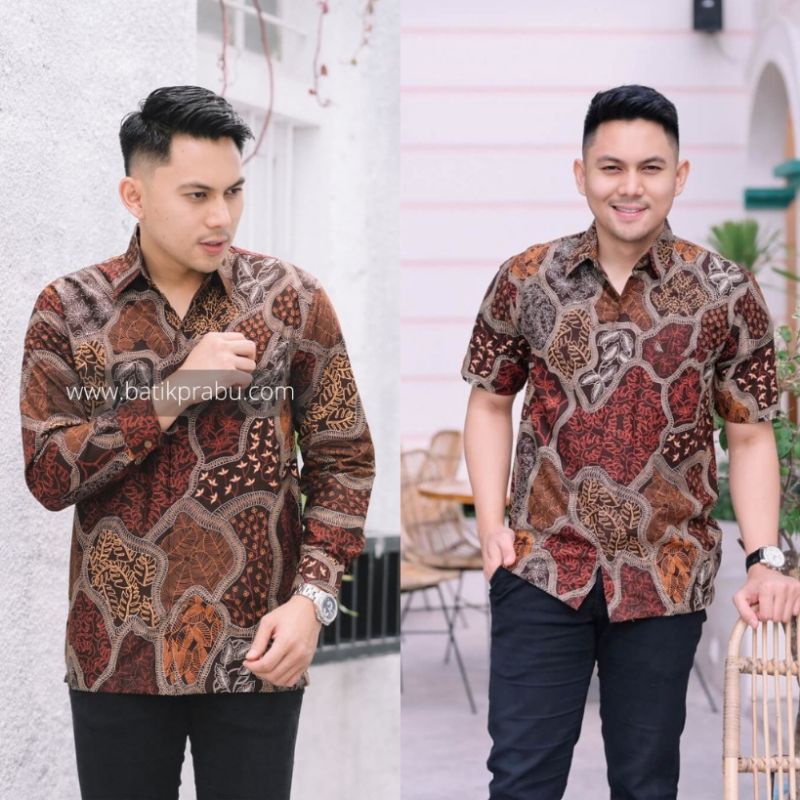 Baju batik pria kemeja batik pria cowok lengan pendek pekalongan G56