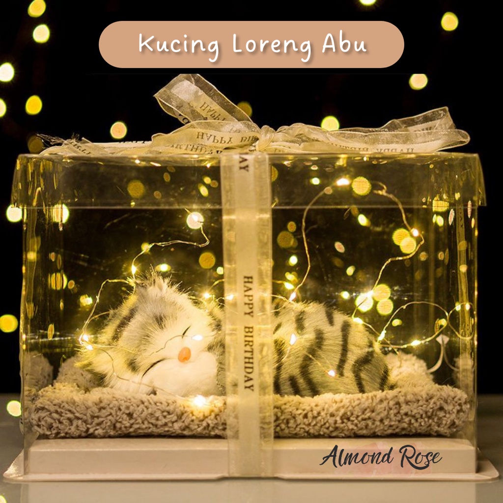 KUCING LORENG ABU - Hampers Boneka Tidur kado cewe kado pacar hadiah kado boneka kucing kucing arang