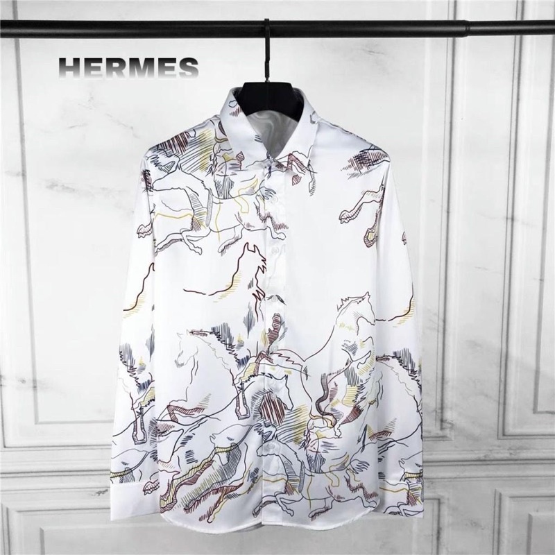 KEMEJA PRIA LENGAN PANJANG PUTIH BRANDED MIRROR