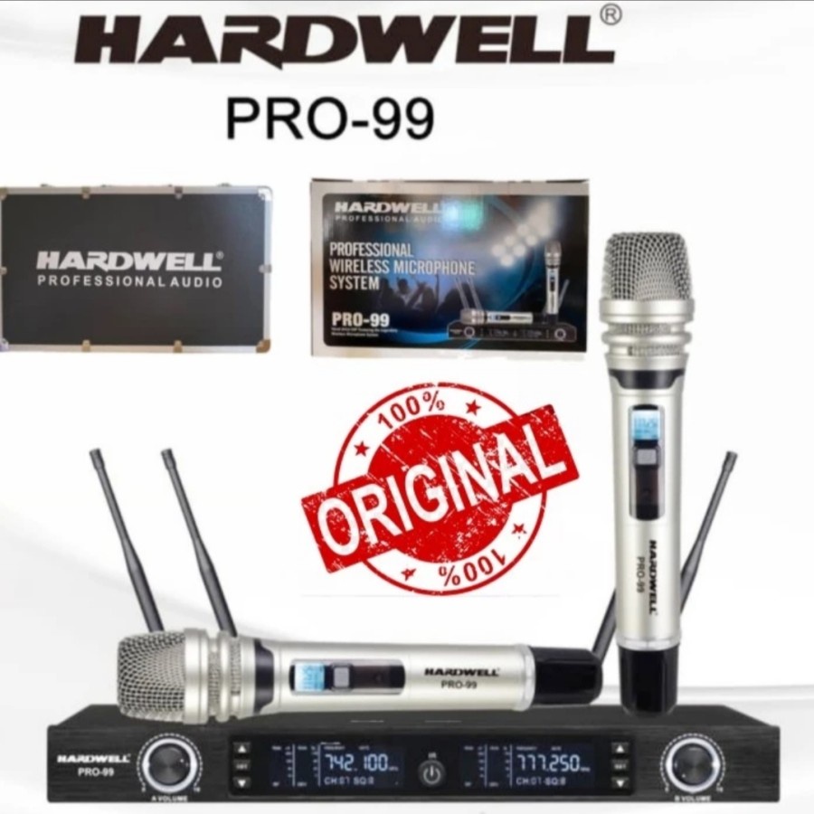 MICROPHONE MIC WIRELESS HARDWELL PRO 99 UHF DUAL HANDLE ORIGINAL