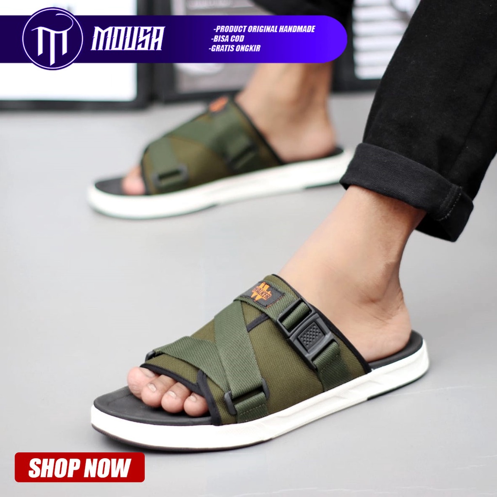 Sandal Slide Sandal Pria Sendal Flip Flop Ringan Terbaru Kekinian Mousa Vet