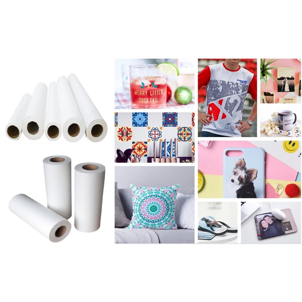 

Kertas Sublim Mesin Digital Printing Gramasi 90g 1.32m x 100m