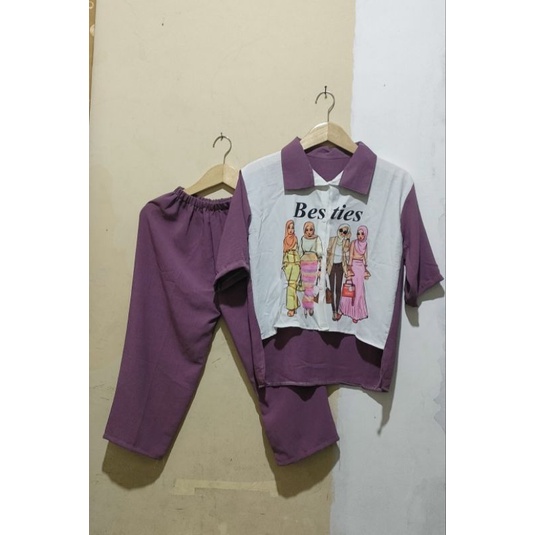 setelan anak crinkel sablon printing/one set anak sablon/setelan anak tanggung