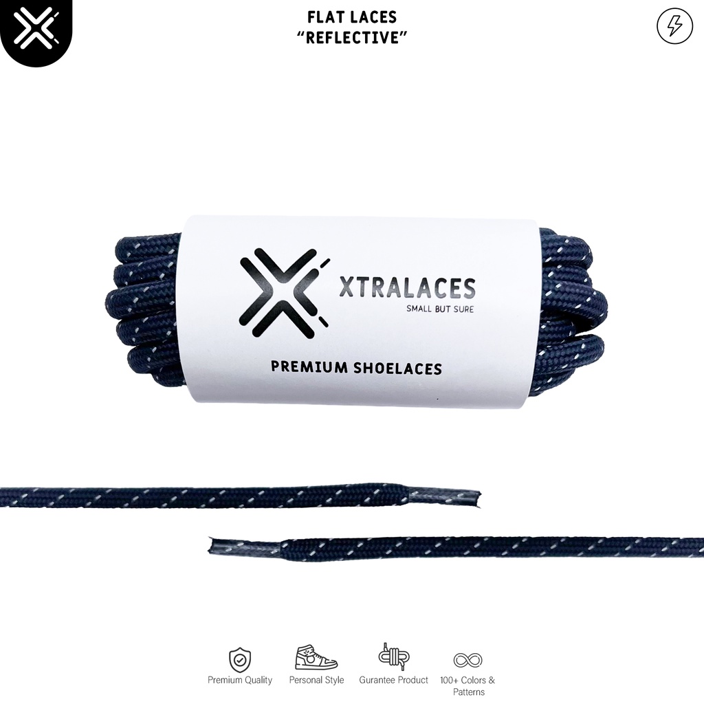 TALI SEPATU OUTDOOR POLYESTER / TALI SEPATU REFLECTIVE NAVY | PREMIUM SHOELACES