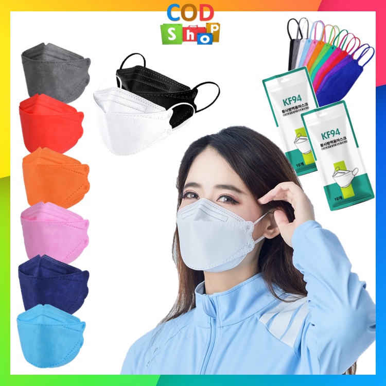 COD - M920 Protective Mask / Masker KF94 Korean Style 4 Ply (ISI 10 PCS) / Masker Pelindung Wajah Hi