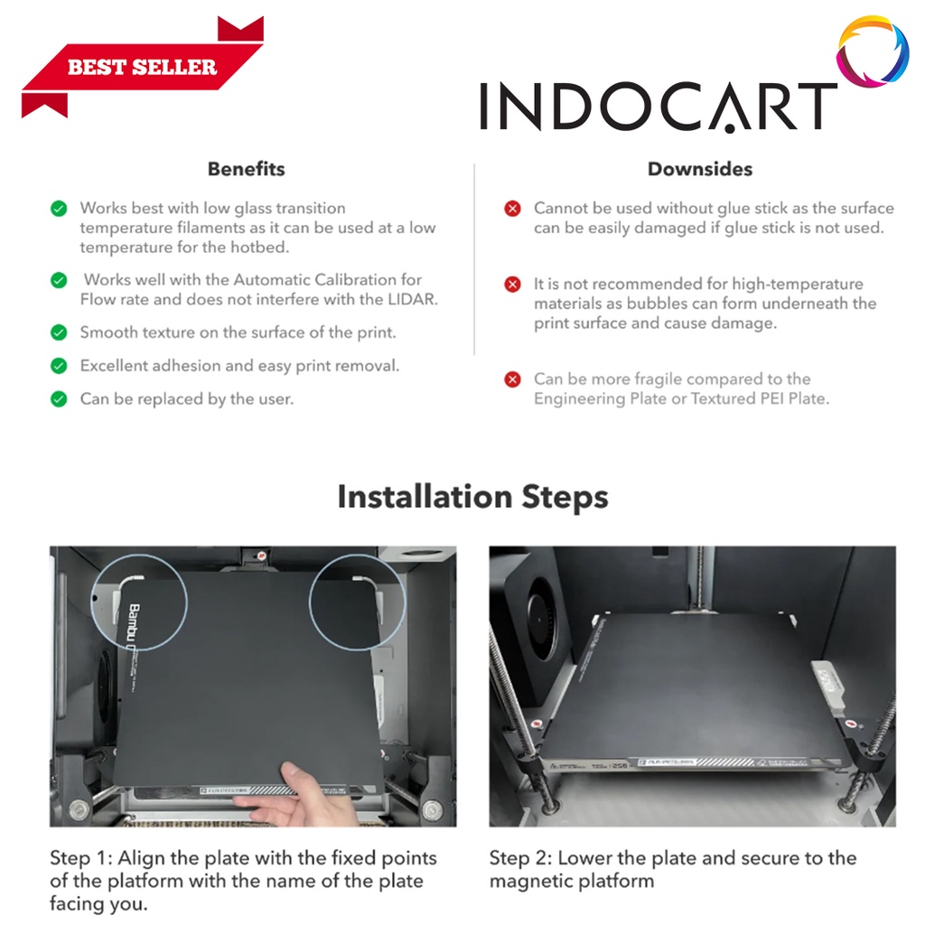 INDOCART 3D Printer Parts Bambu Lab Bambu Cool Plate