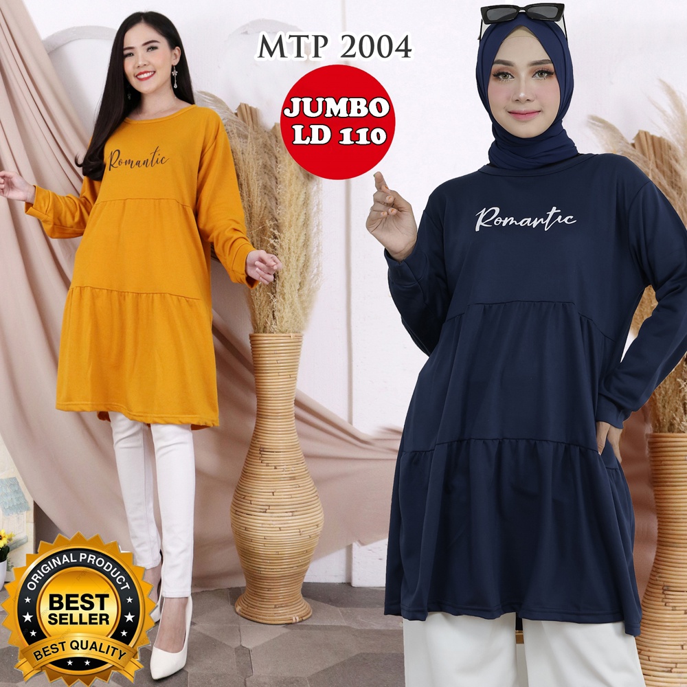 Atasan KAOS TUNIK JUMBO REMPLE WANITA - MTP2004