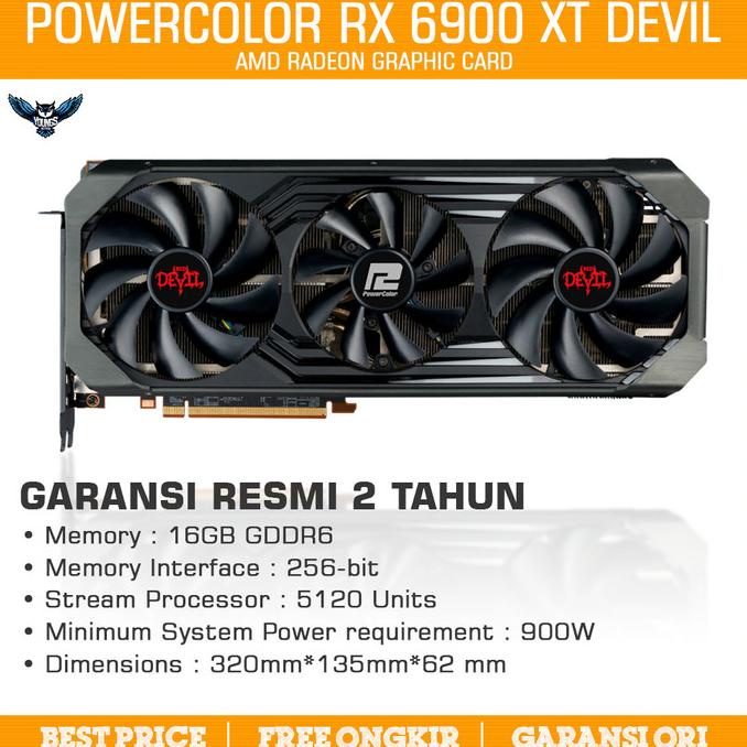 Powercolor Rx 6900 Xt Red Devil Oc 16Gb Ddr6 Vga Amd Radeon 6900Xt Non Cod