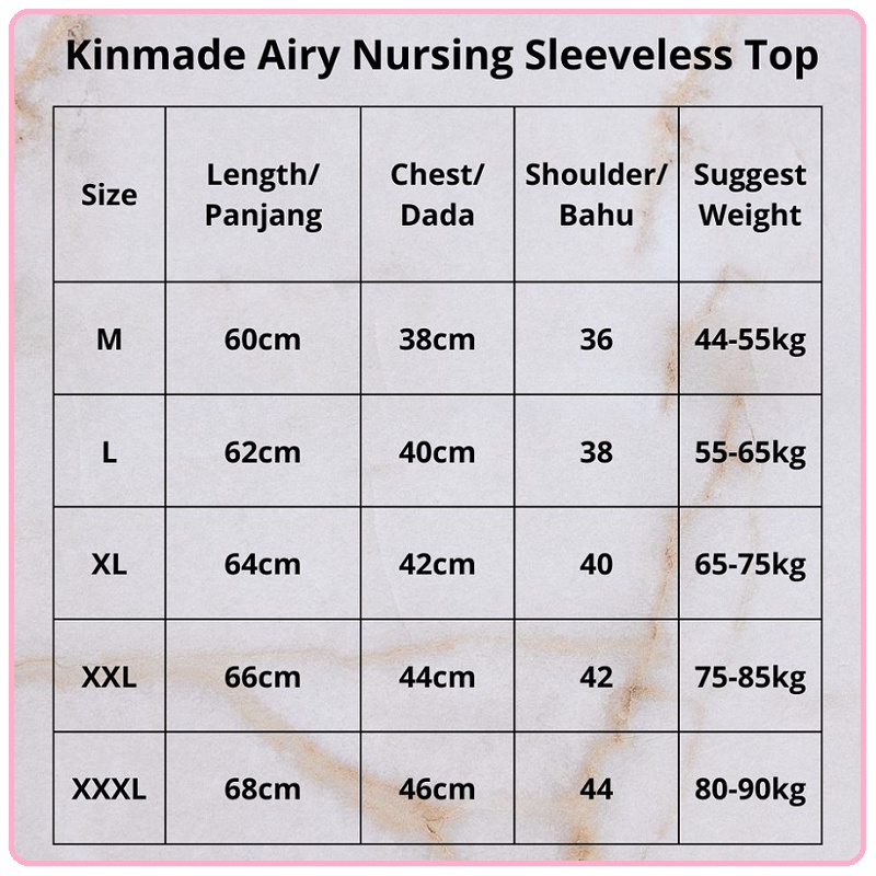 Kinmade Airy Nursing Sleeveless Top | Baju Menyusui