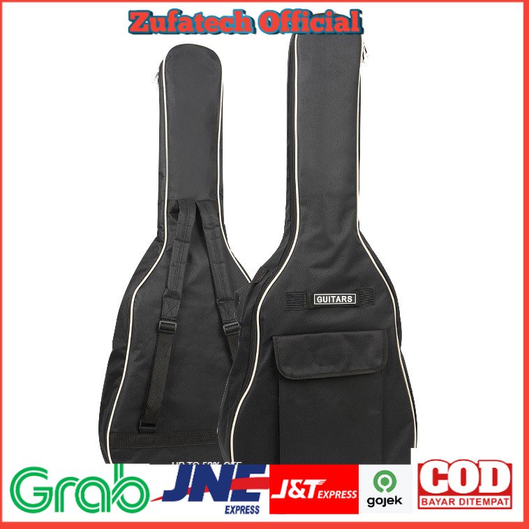 ADDFOO Tas Gitar Oxford Padded Guitar Case Double Strap Waterproof - ZH06501 - Black