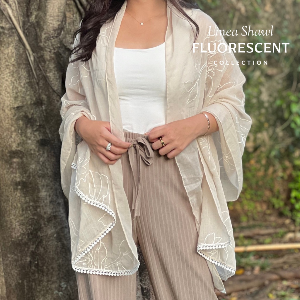 Linea Shawl Fluorescent Collection | The Best Kaynd |  Premium Scarf Selendang Pashmina Syal Shawl Pasmina Hijab Kain Batik