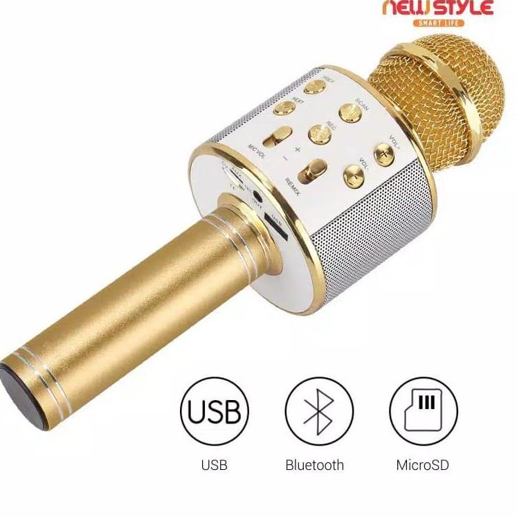 Langsung Atc Mikrofon Bluetooth Karaoke WS-858 - Mikrofon Karaoke WS858 - Mix WirelessnPortable WS 8