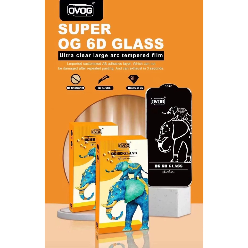 OVOG TEMPERED GLASS OVAL CLEAR IPHONE 14 PROMAX 14 MAX / PLUS 13 PRO 13 12 PRO 12 11 PROMAX 11 X XR XSMAX 6D BENING SCREEN PROTECTOR