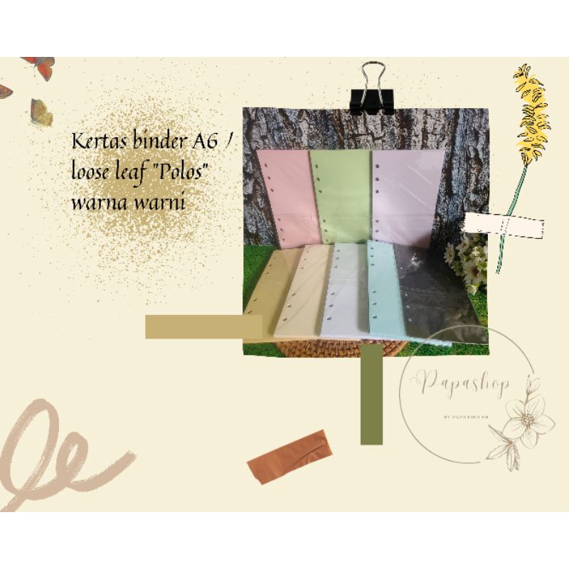 

Kertas binder A6 / loose leaf warna warni "Garis dan Polos