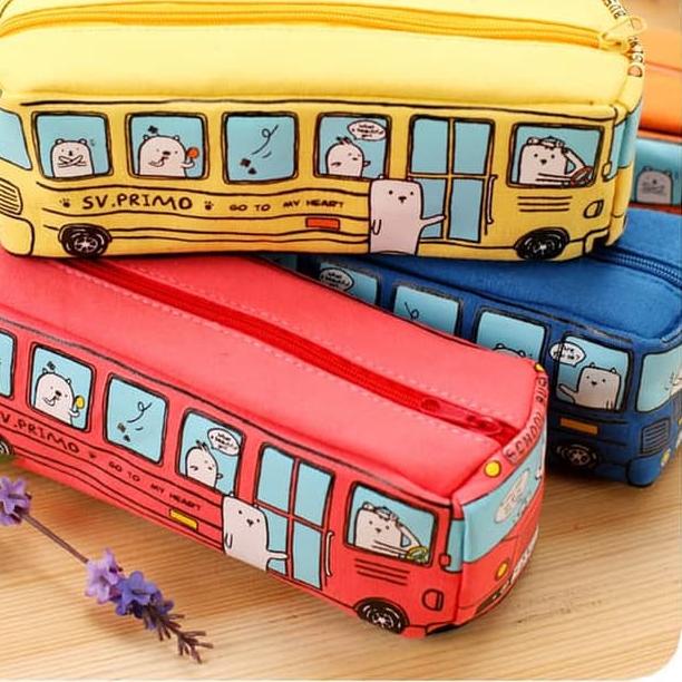

Bagus Dipakai Tempat Pensil Kotak Pensil Model Bus Bahan Kanvas DE9~