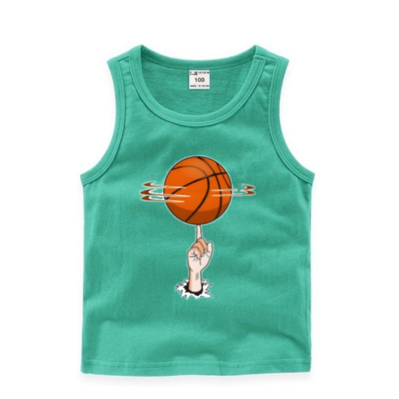 Singlet Anak Laki Laki Perempuan Untuk Anak Usia 2 sampai 10 Tahun Unisex Basket Freestyle Kaos Anak Tanktop Anak Baju Anak laki