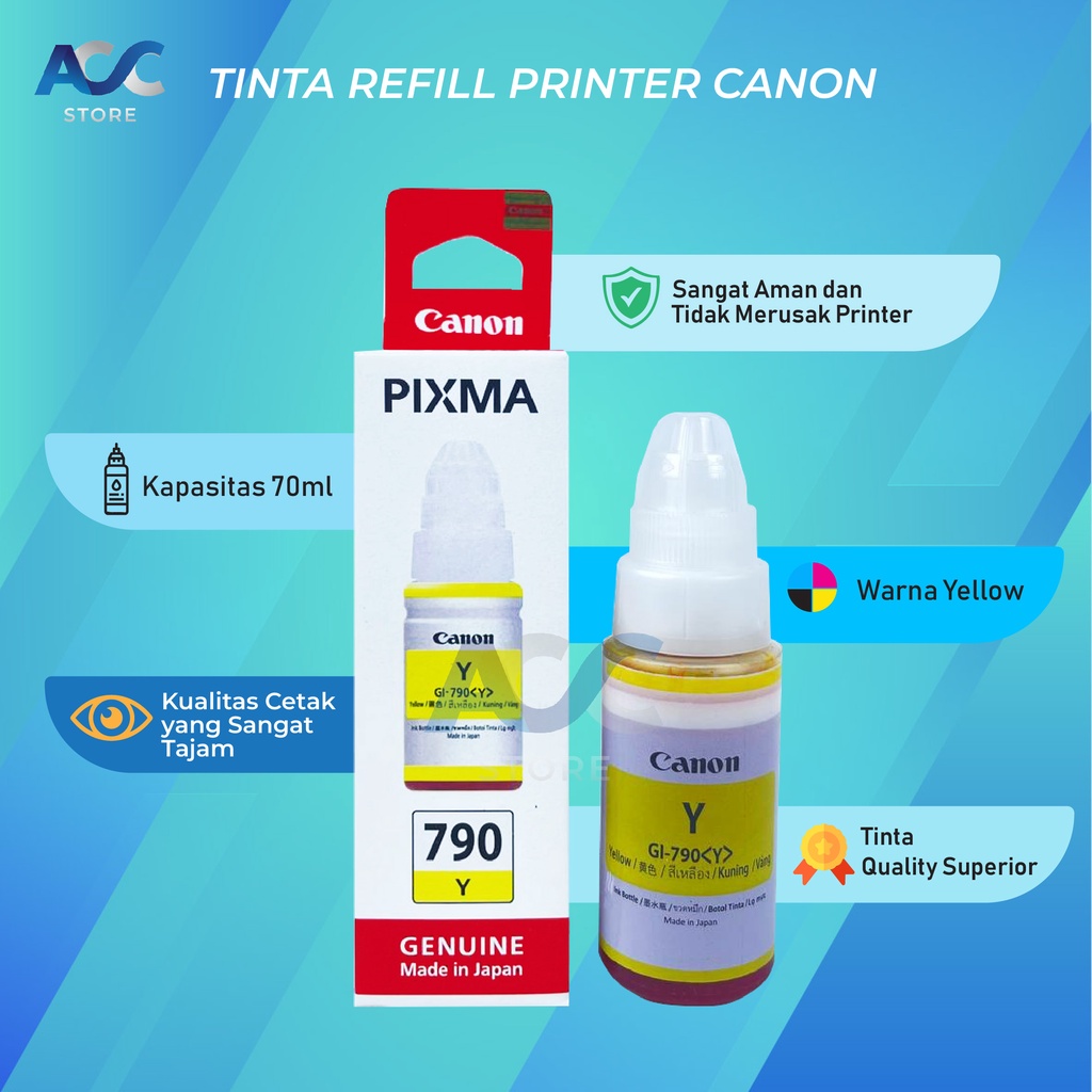 1 SET 4 PCS Tinta Canon Gi 790 Isi Ulang Printer G1000 G1010 G2000 G2002 G2010 G3000