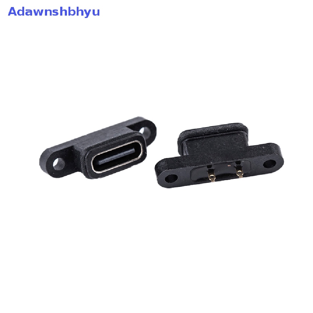 Adhyu 2xTYPE C 2Pin Konektor Antarmuka Charge Port Soket C USB Perempuan Tahan Air ID Baru