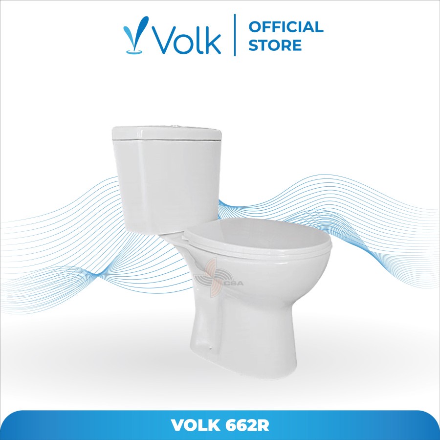 KLOSET TOILET DUDUK VOLK 662R SIPHONIC WHITE COMPLETE SET