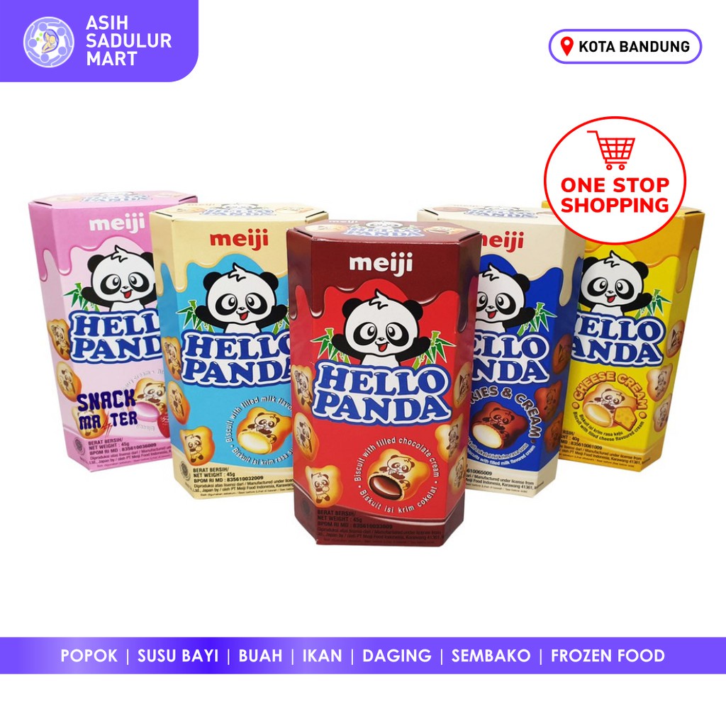 Meiji Hello Panda Biskuit Isi Krim 45gr Cemilan Snack Promo Murah Bandung