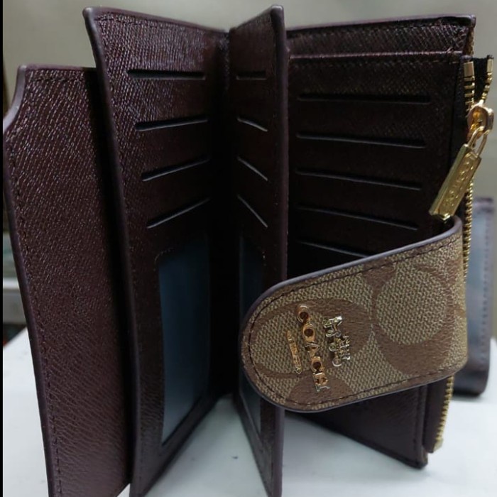 Best Quality Fashion Dompet Wanita Sleting Card Holder Kulit Import Coach
