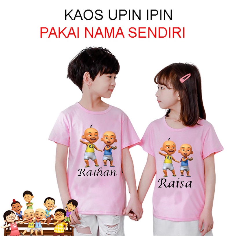 Kaos Anak Upin Ipin Request Nama Sendiri