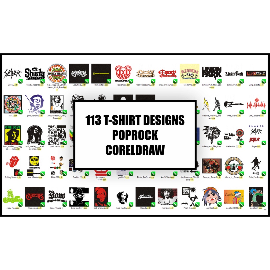 113 T-Shirt Designs PopRock Coreldraw