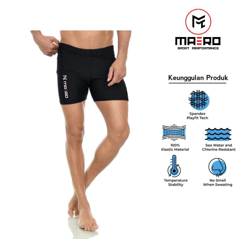✅ ORIGINAL ✅ CELANA RENANG PRIA KODE CR35-MAERO BB40-120KG  CELANA RENANG MAERO FULL HITAM