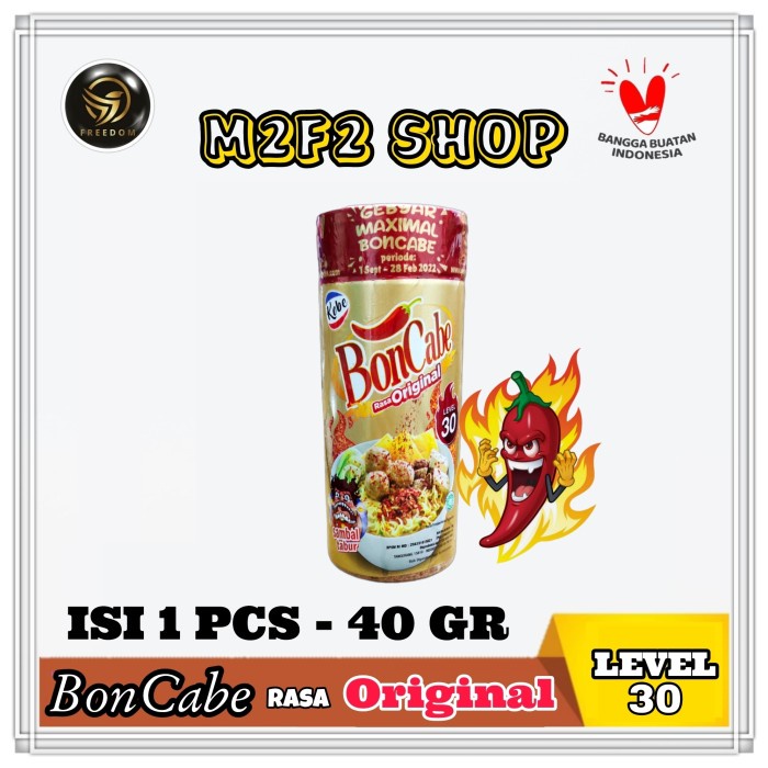 

BonCabe Level 30 Sambal Tabur Original Botol - 40 gr (Kemasan Satuan)