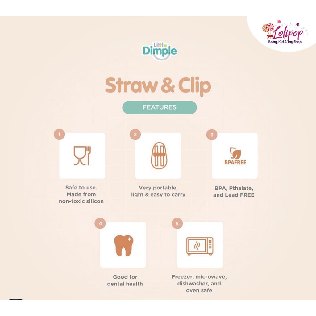 Little Dimple Straw and clip