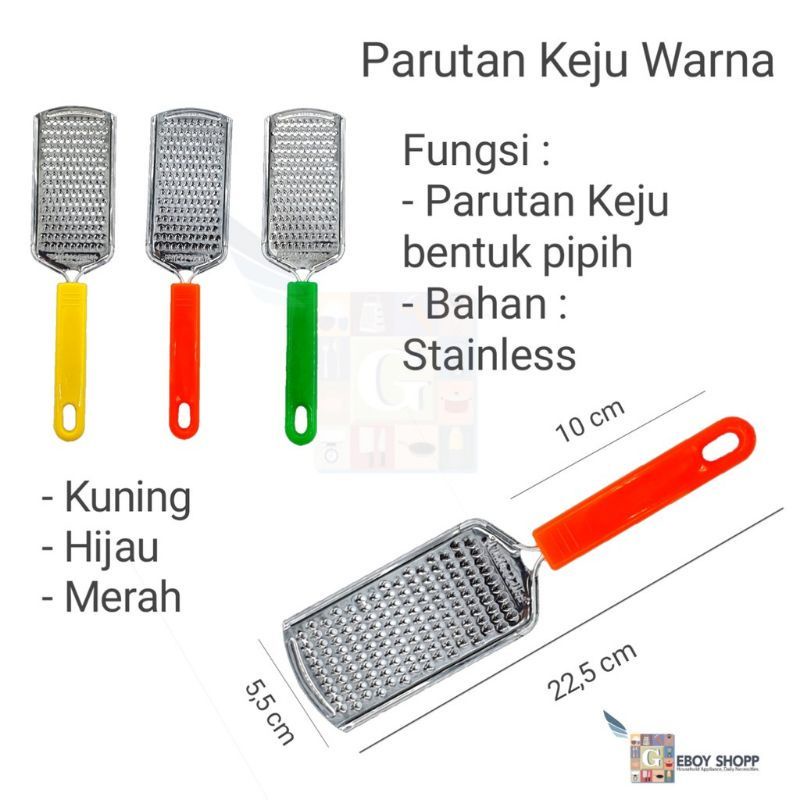 US139 Parutan Keju Gagang Warna / Cheese Grated / Parutan Stainless By Toko Haji Usman